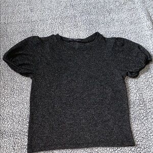 Zara Black Puff Sleeve Blouse